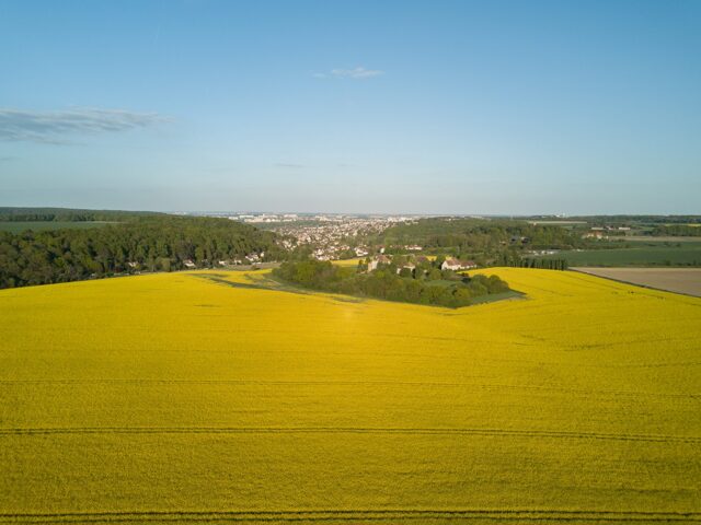 Vue aérienne de la ferme des Arpentis